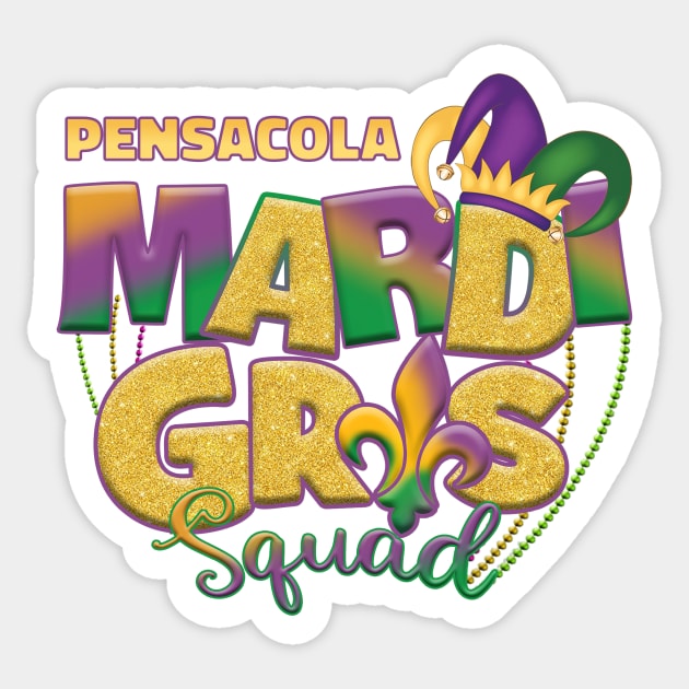 Pensacola Mardi Gras Sticker by SunburstGeo